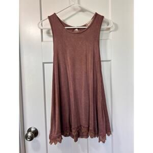 Altar’d State Women's Open Back Tank‎ Top Sleeveless Preppy Mauve Pink Size XS